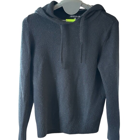 love ellie Sweaters - Love Ellie Sweater Womens Size M Black Hooded Pullover Long Sleeve